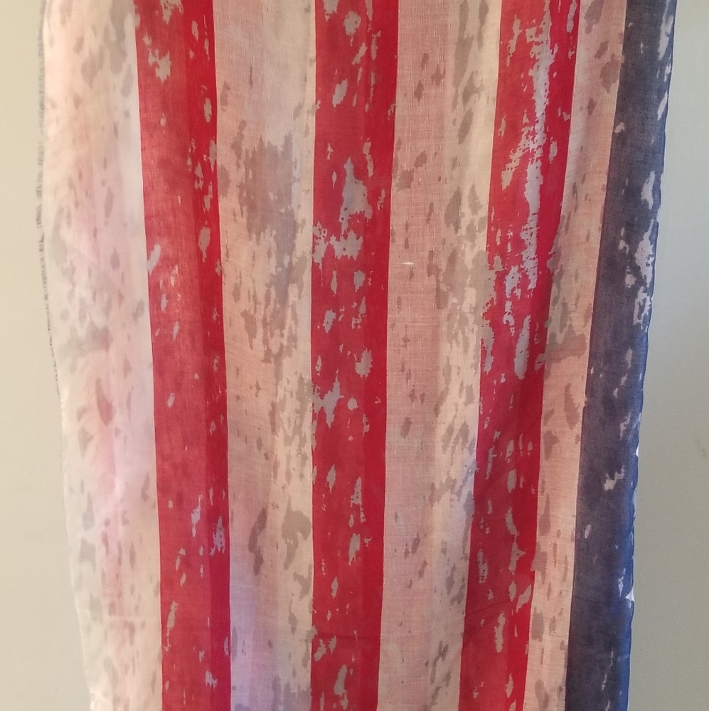 Red, white and blue USA  flag scarf